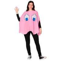 Pac-Man Pinky Pink Ghost Poncho Costume for Adults