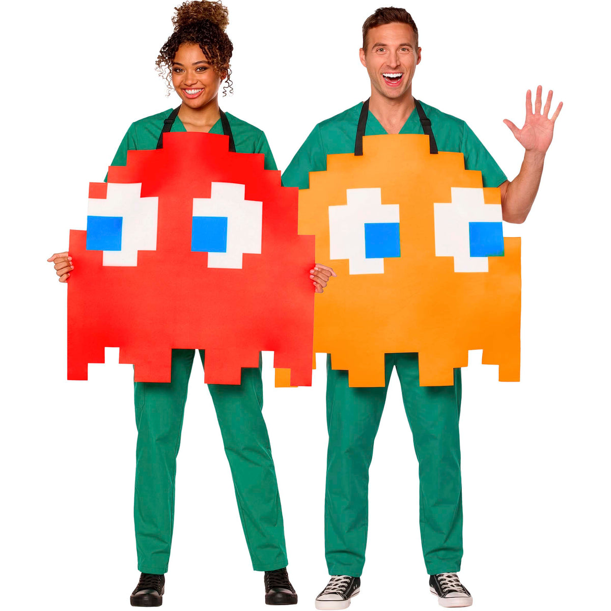 Pac-Man Clyde and Blinky Reversible Ghost Quick Change Costume for Adults