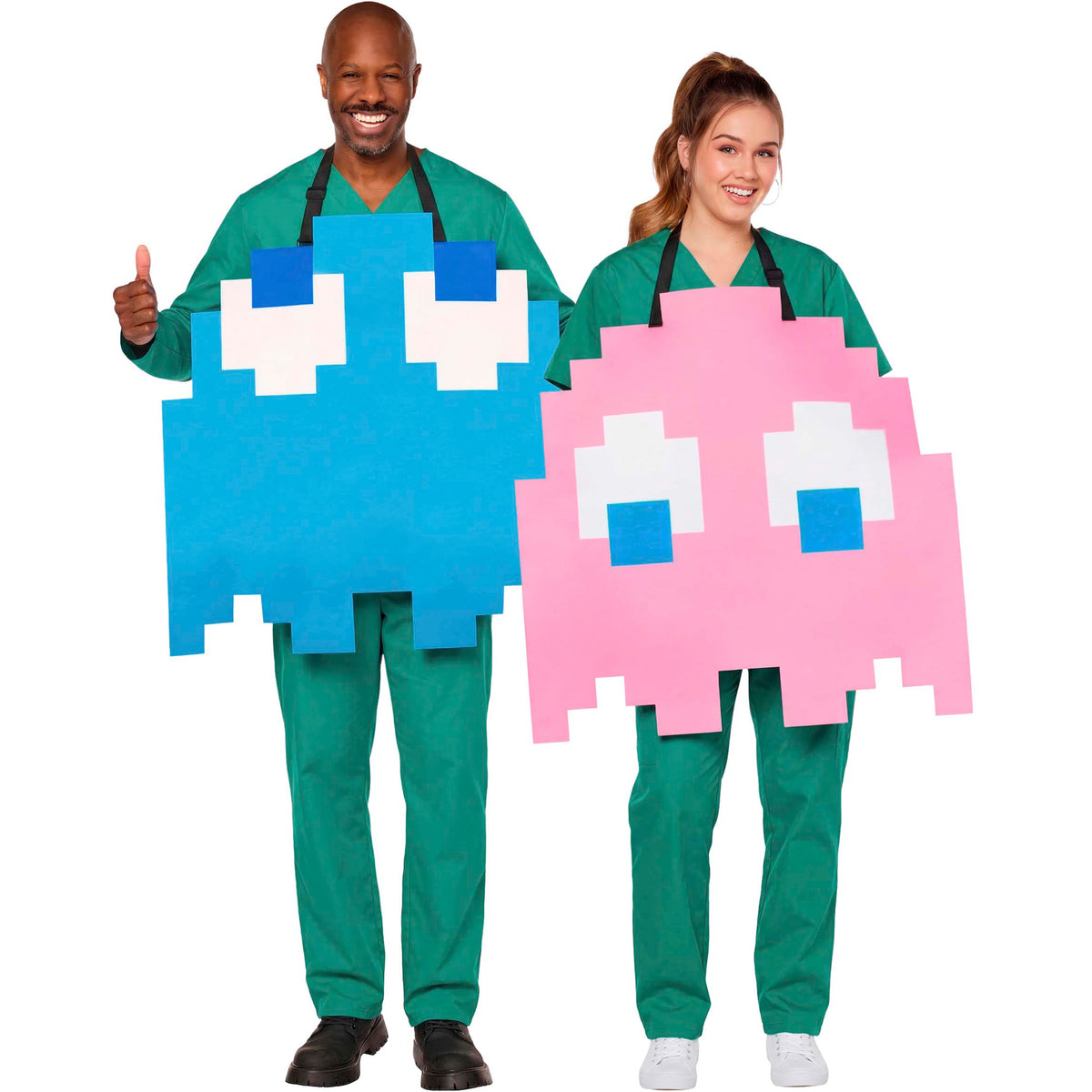 Pac-Man Pinky and Inky Reversible Ghost Quick Change Costume for Adults