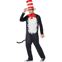 Dr. Seuss Cat in the Hat Costume for Adults, Jumpsuit and Hat