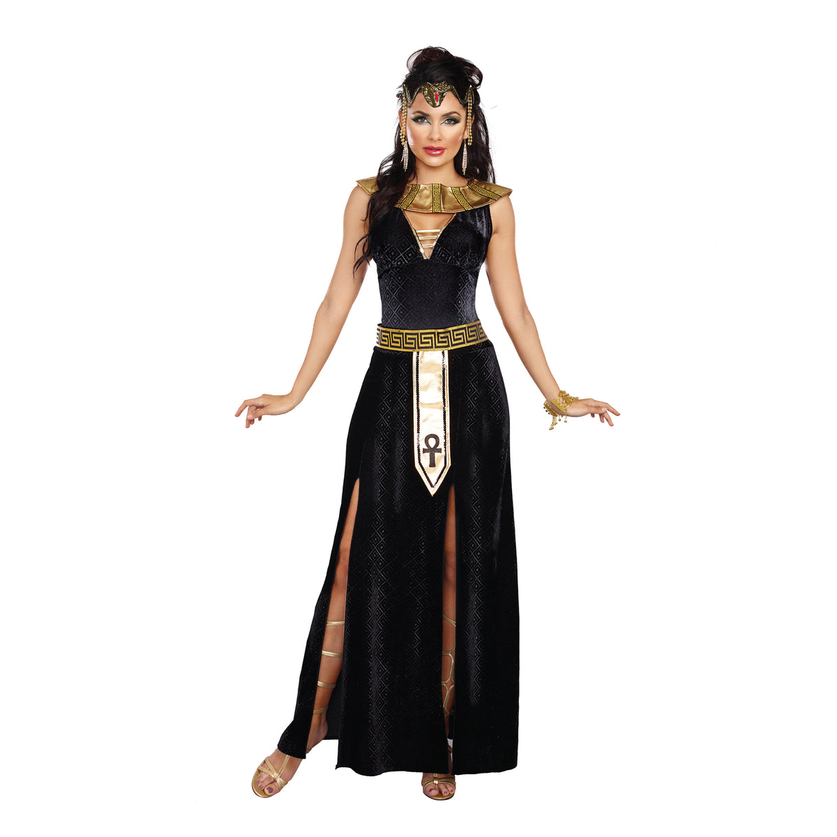Exquisite Cleopatra Costume for Adults, Gown, Collar and Belt