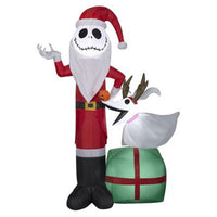 Nightmare Before Christmas Airblown Light-Up Santa Jack and Zero, 60 Inches, 1 Count