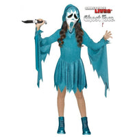 Scream Teal Sparkle Ghost Face Costume for Kids, Hooded Dress and Mask