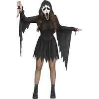 Costume Ghost Face noir à paillettes pour adultes, Frissons, robe à capuchon et masque