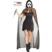 Scream Black Ghost Face 30th Anniversary Costume for Adults, Dress, Cape and Mask