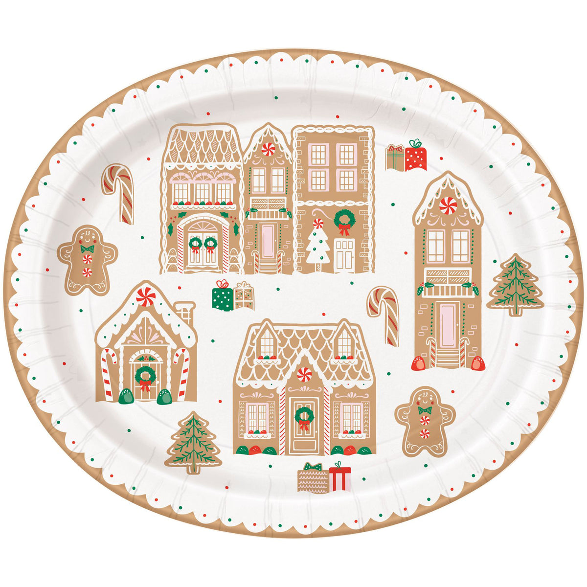 Gingerbread Xmas - Oval Plates 12 In. 8/Pkg