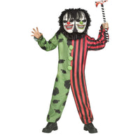 Costume de clown à deux têtes pour enfants, combinaison et masque