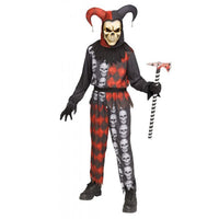 Skull Jester Costume for Kids, Jumpsuit and Mask