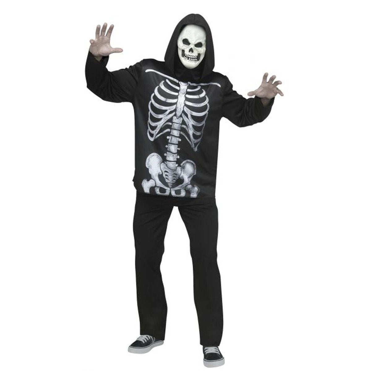 EZ Skeleton Costume for Adults, Shirt and Mask