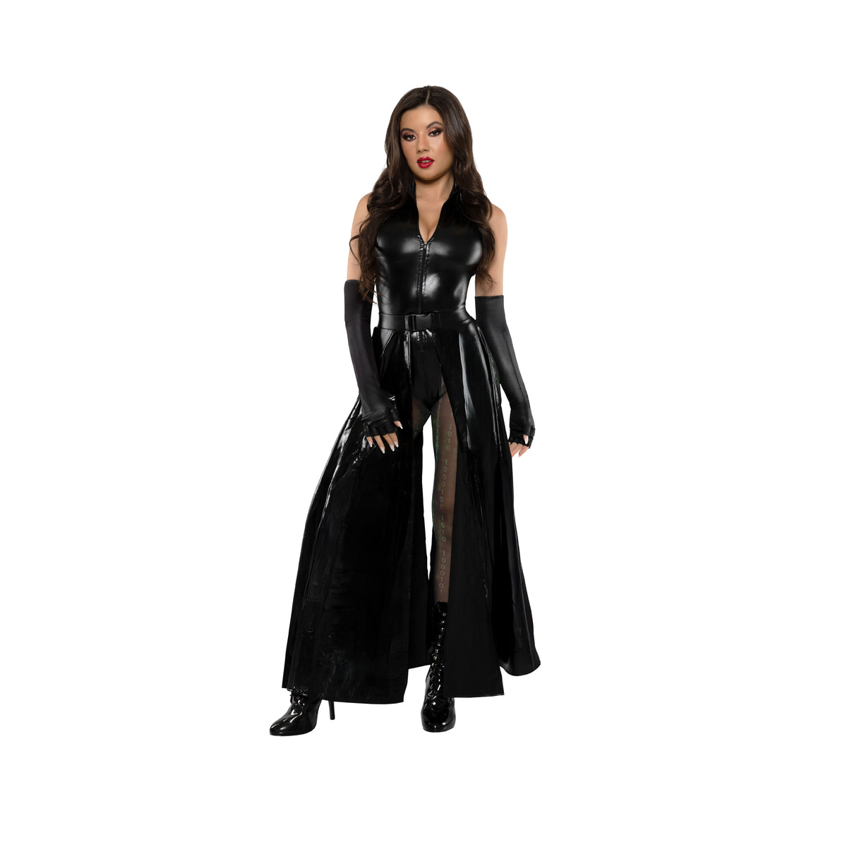 Code Breaker Babe Costume for Adults, Jumpsuit, Skirt and Gloves