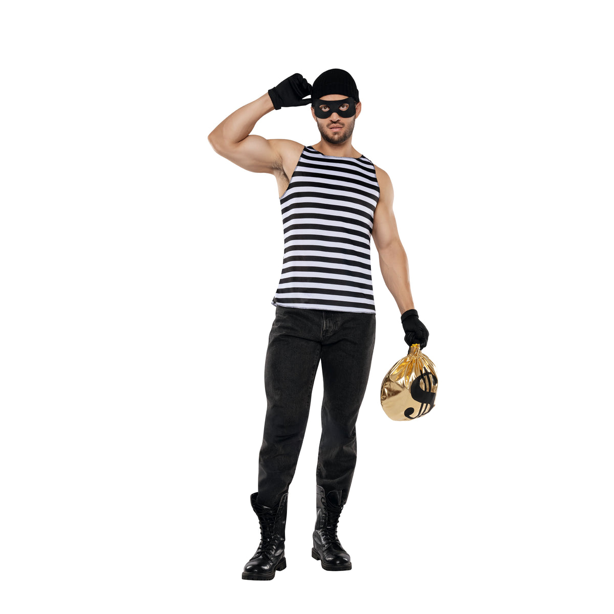 Costume de cambrioleur pour adultes, camisole
