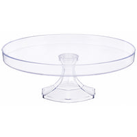Clear Plastic Round Cake Stand, 10 Inches, 1 Count