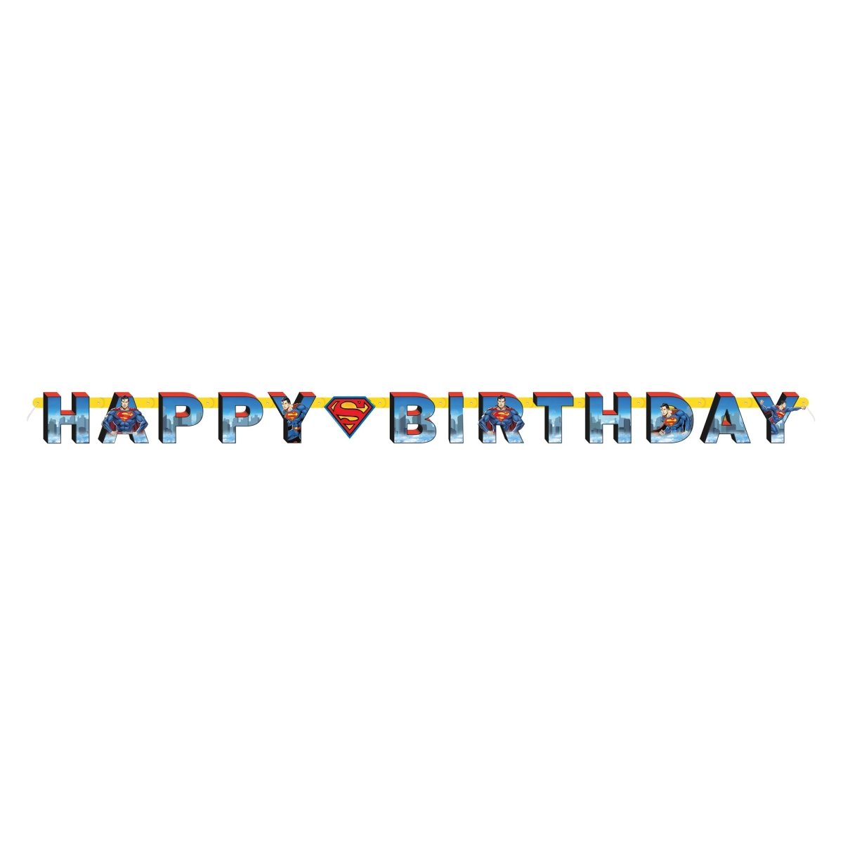 Bannière articulée 'Happy Birthday' de Superman, DC Comics, 1 unité