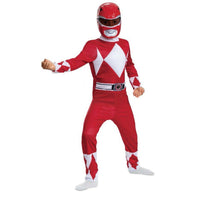 Red Power Rangers Costume for Kids, Jumpsuit and Mask