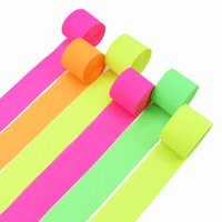 Neon Kit Paper Crepe Streamer, 82 Ft, 6 Count