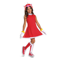Sonic Amy Rose Costume for Kids, Dress, Headband, Gloves and Socks
