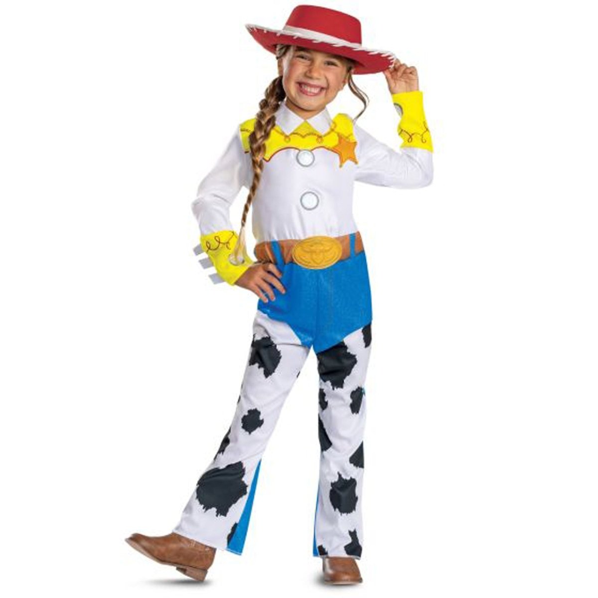 Toy Story Jessie Costume for Kids, Disney, Jumpsuit, Hat and Badge