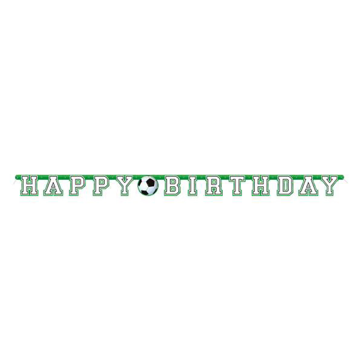 Bannière articulée en papier Soccer 3D "Happy Birthday", 84 pouces, 1 unité