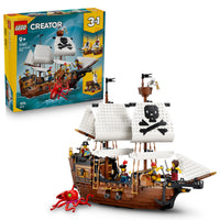 LEGO Creator 3-in-1 Iconic Pirate Ship, 31387, Ages 9+, 1074 Pieces
