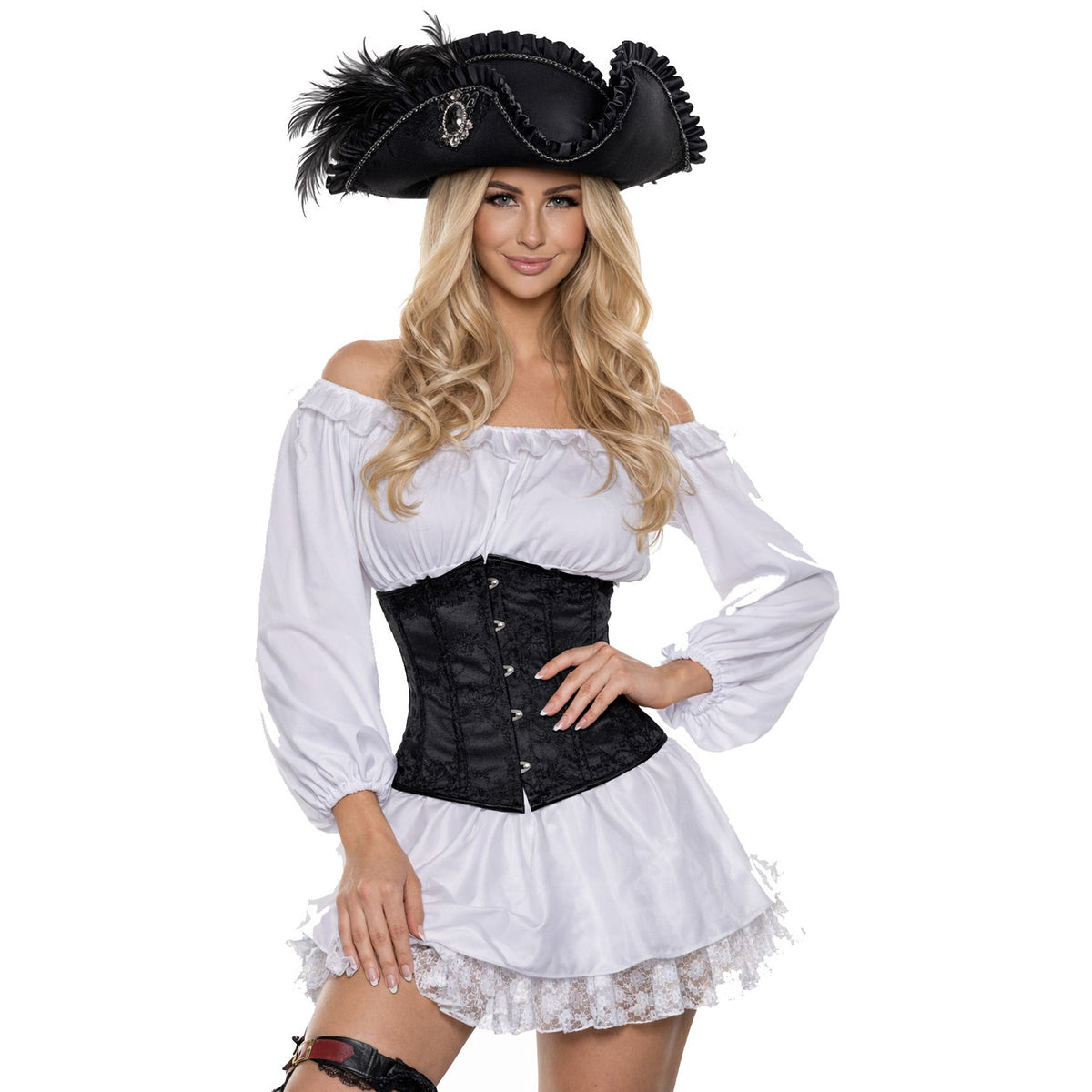 Black Lace Corset for Adults, Pirate Corset