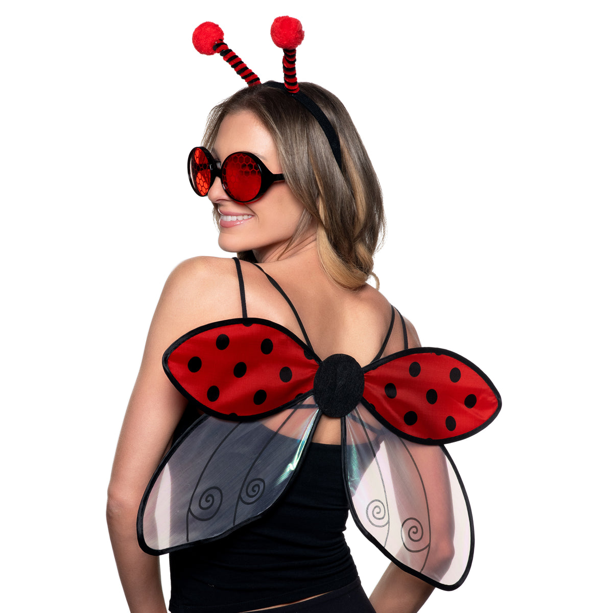 Kit d’accessoires de coccinelle pour adultes, ailes, lunettes et antennes