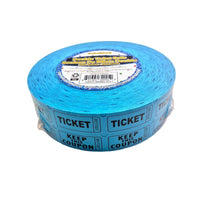Double Raffle Ticket Roll, Blue, 2000 Count