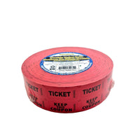 Double Raffle Ticket Roll, Red, 2000 Count