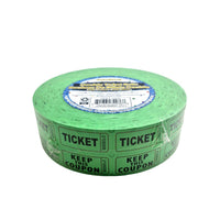 Double Raffle Ticket Roll, Green, 2000 Count