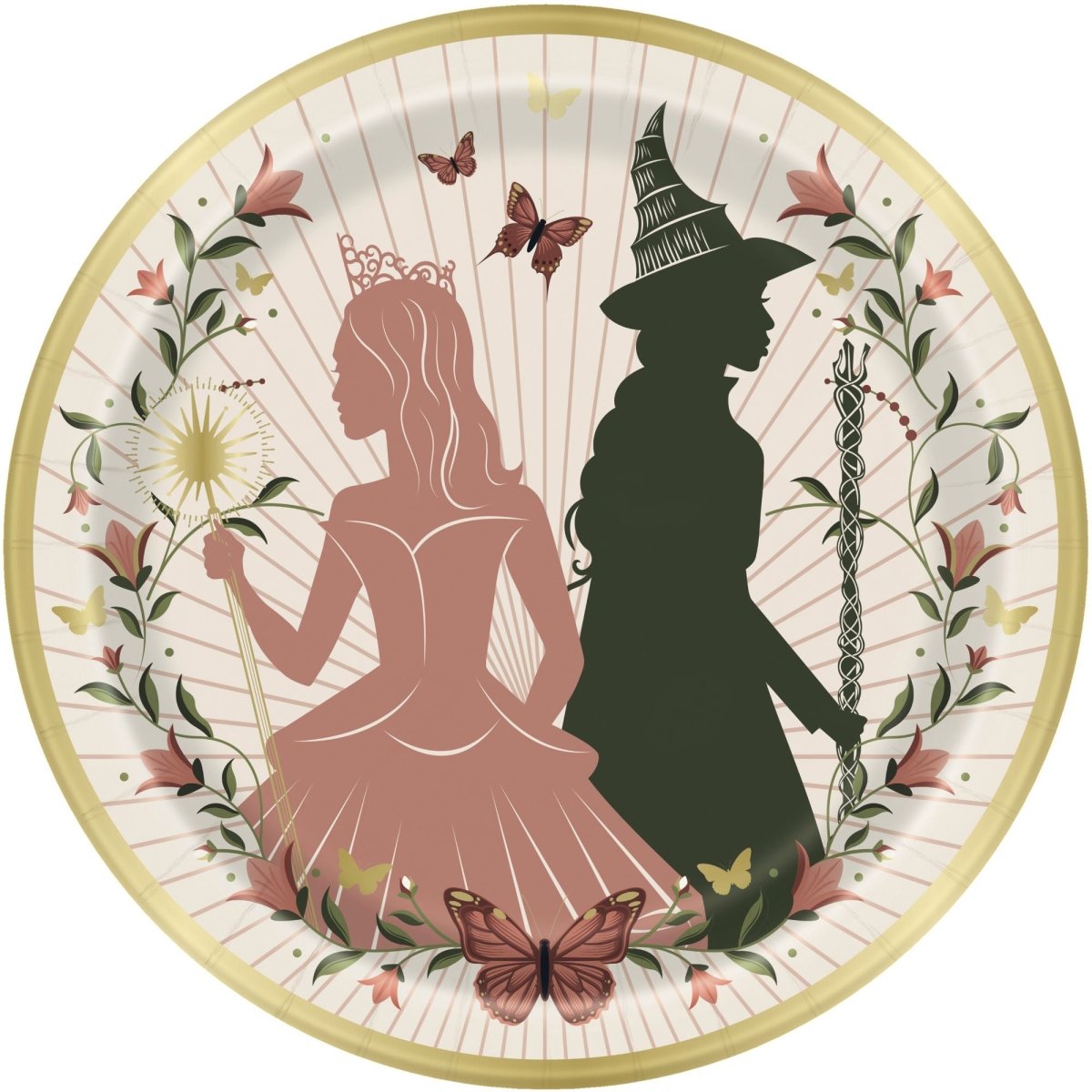 Grandes assiettes en papier rondes Wicked, 9 pouces, 8 unités