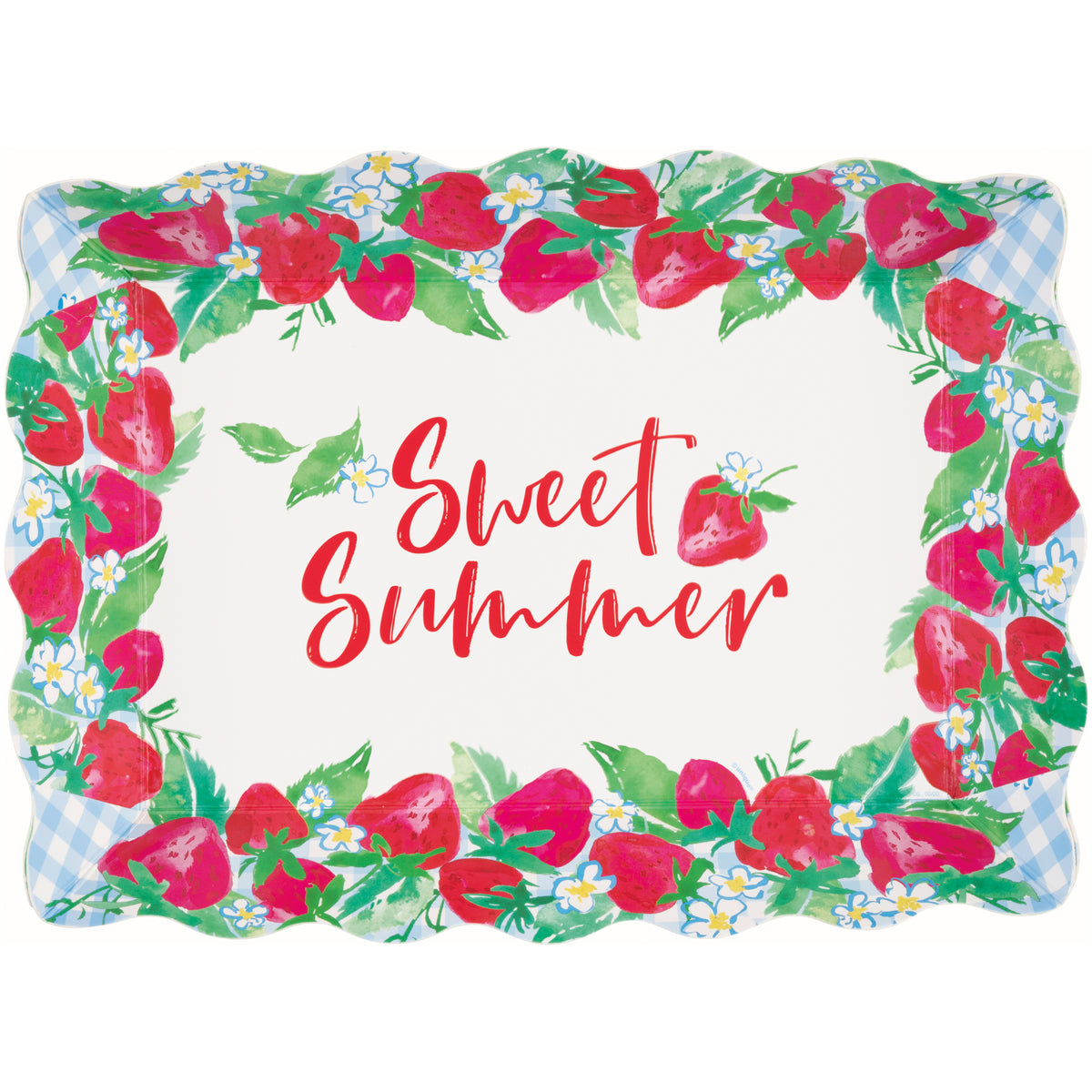 Sweet Strawberry "Sweet Summer" Paper Serving Tray, 1 Count
