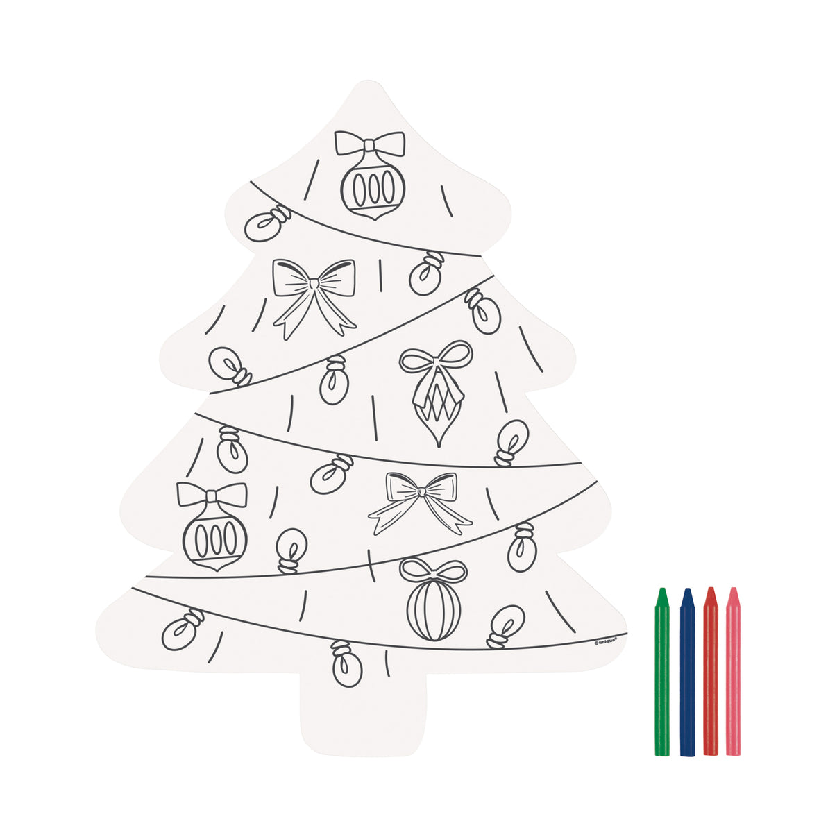 Christmas Tree Shaped Coloring Placemats W Crayons 8/Pkg