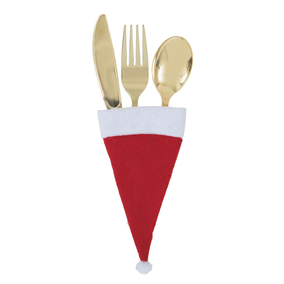 Christmas Fun - Fabric Santa Hat Utensil Holder 4/Pkg