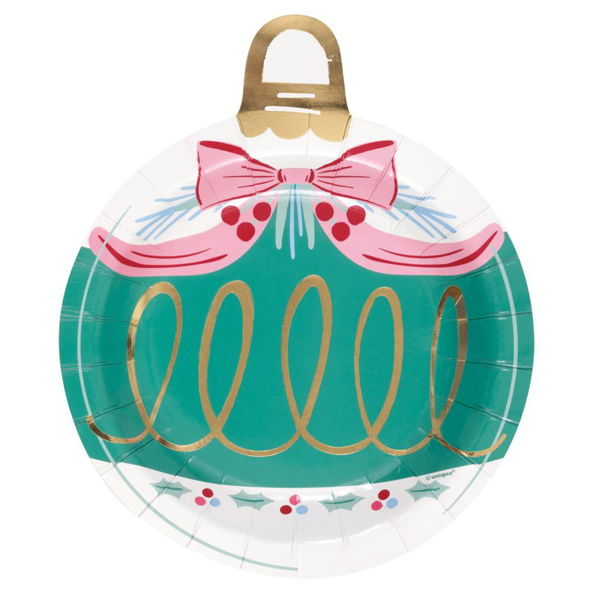 Christmas Fun - Ornament Shaped Plates 8 In. 8/Pkg