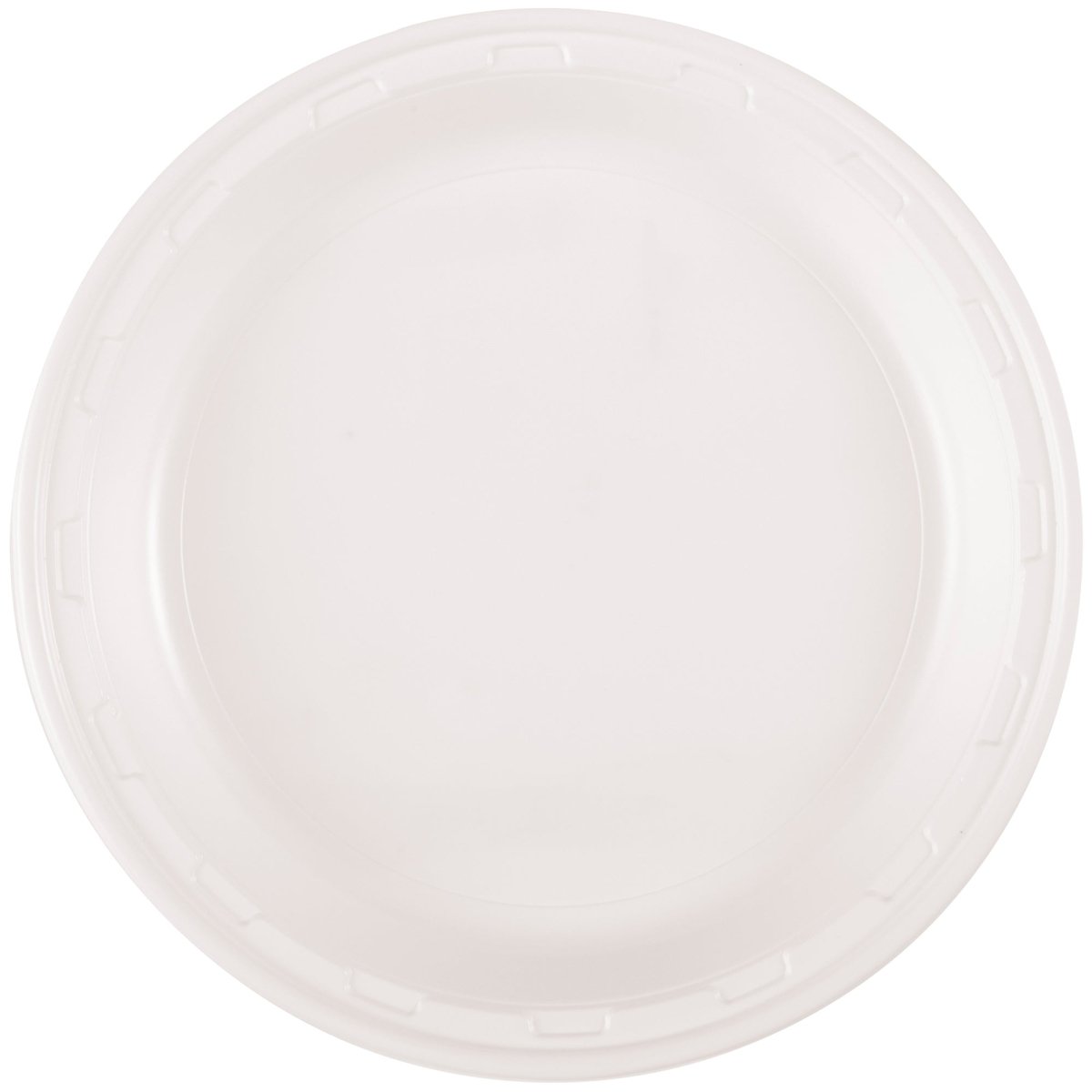 Grandes assiettes rondes en plastique blanches, 10 pouces, 50 unités
