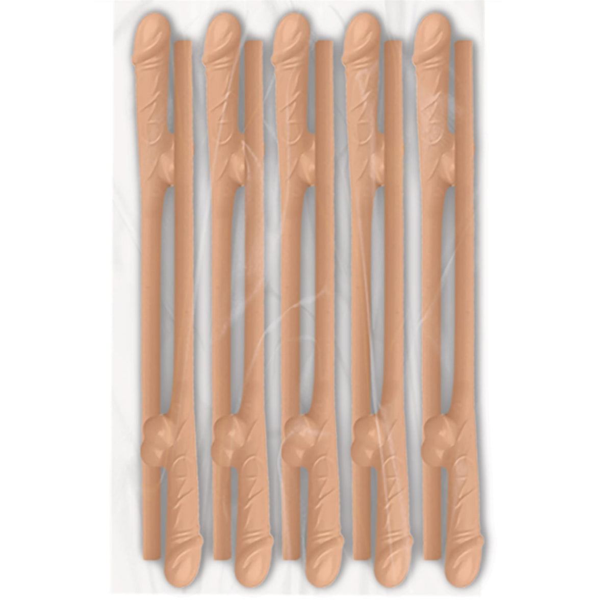 Pailles de fête en forme de pénis beiges, bachelorette, 10 unités