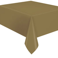 Gold Rectangular Flannel Backed Vinyl Table Cover, 54 x 108 Inches, 1 Count