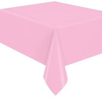 Light Pink Rectangular Flannel Backed Vinyl Table Cover, 54 x 108 Inches, 1 Count