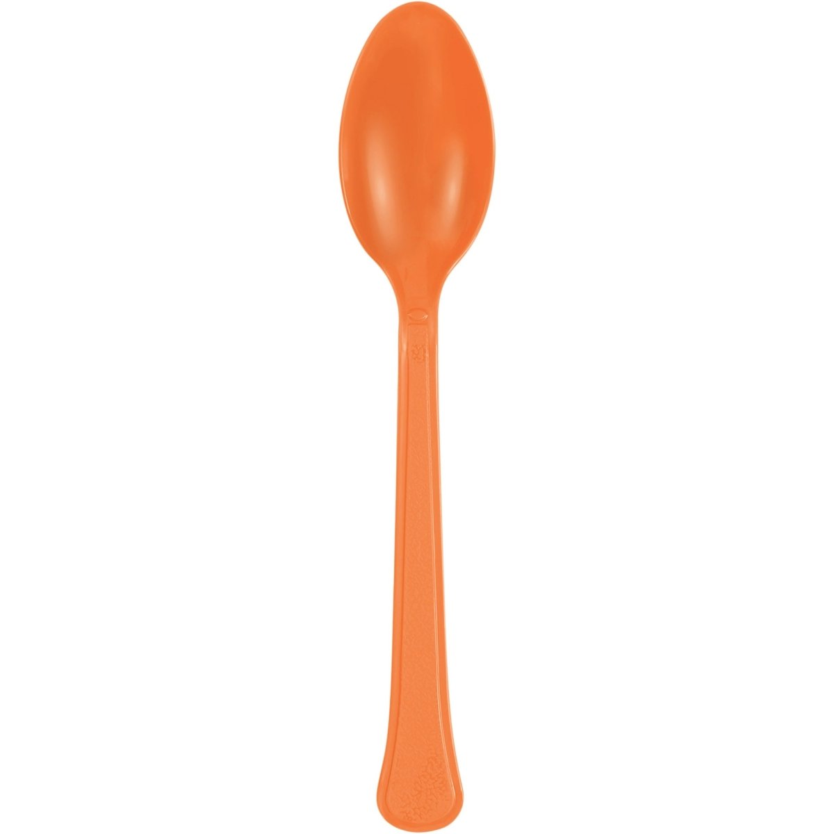 Orange Plastic Spoons, 20 Count