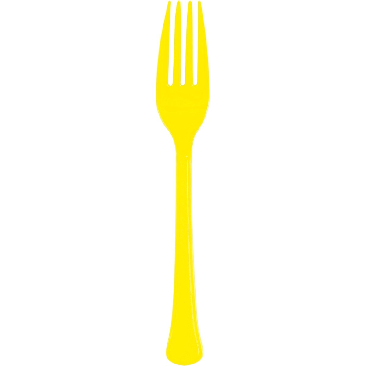 Neon Yellow Plastic Forks, 20 Count