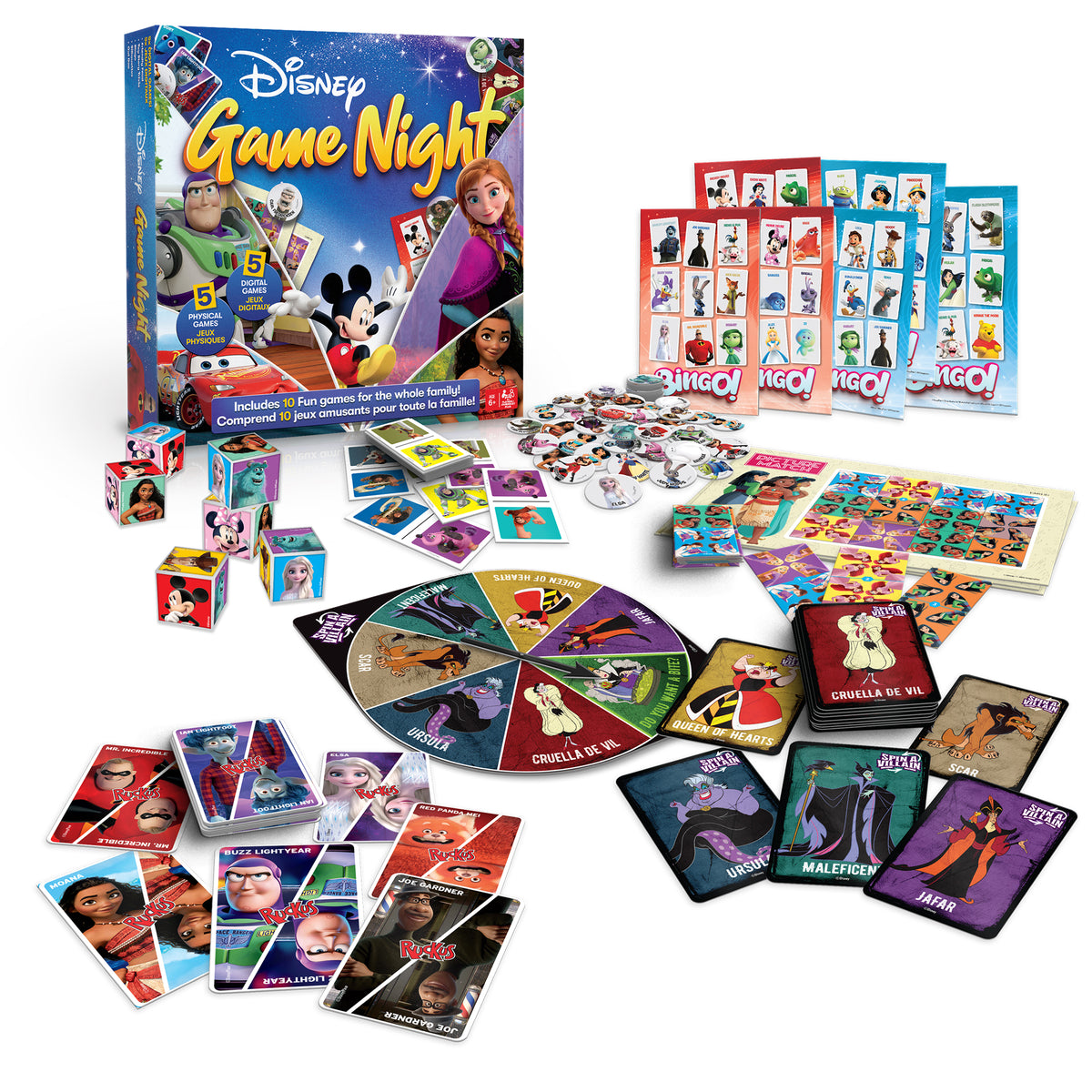 Disney Game Night Board Games, 10 Games in 1, 1 Count