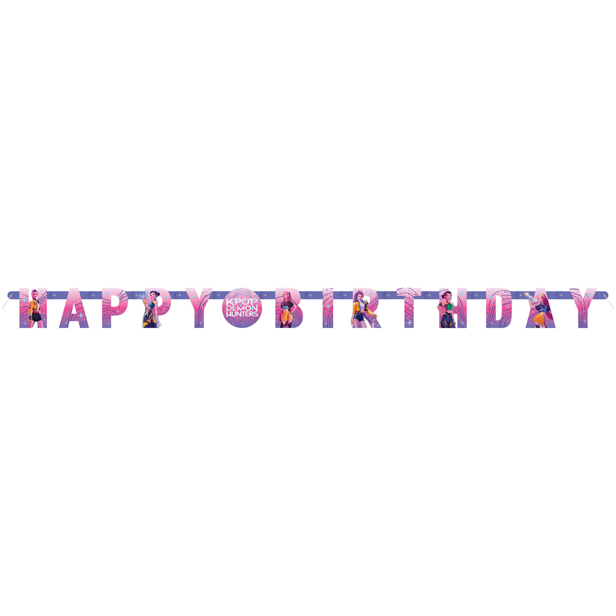 KPop Demon Hunters "Happy Birthday" Jointed Banner, 1 Count