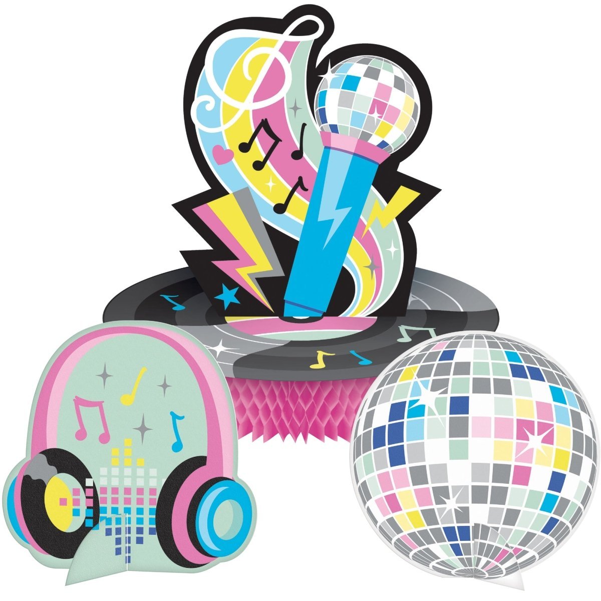 Birthday Beats Paper Centerpieces, 3 Count | Party Expert