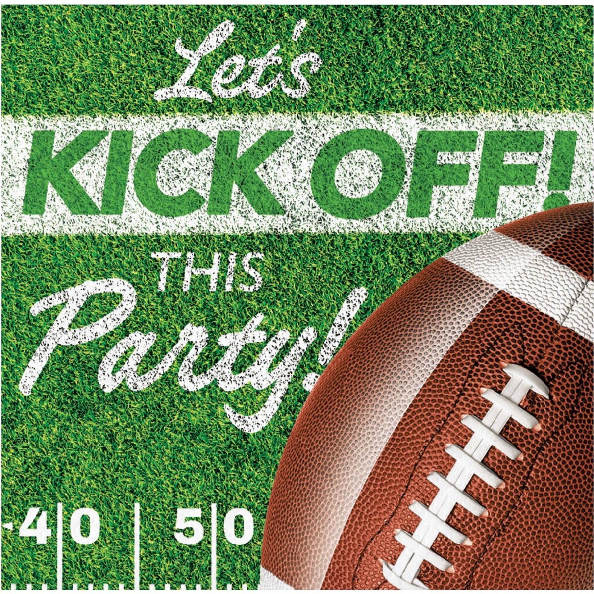 Fan Zone 'Kick Off' Small Beverage Napkins, 16 Count