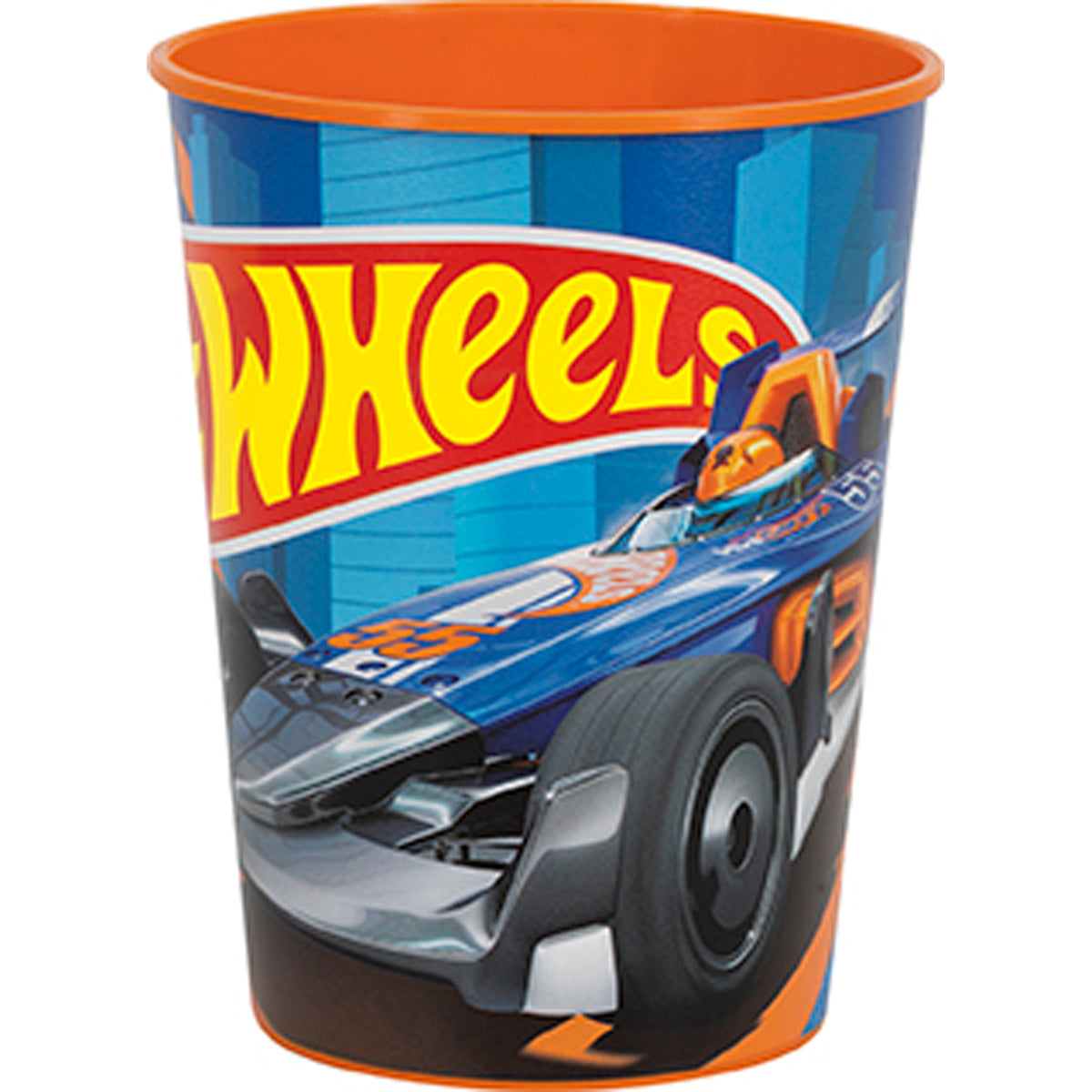 Hot Wheels Birthday Party Orange Plastic Cups, 16 Oz, 1 Count