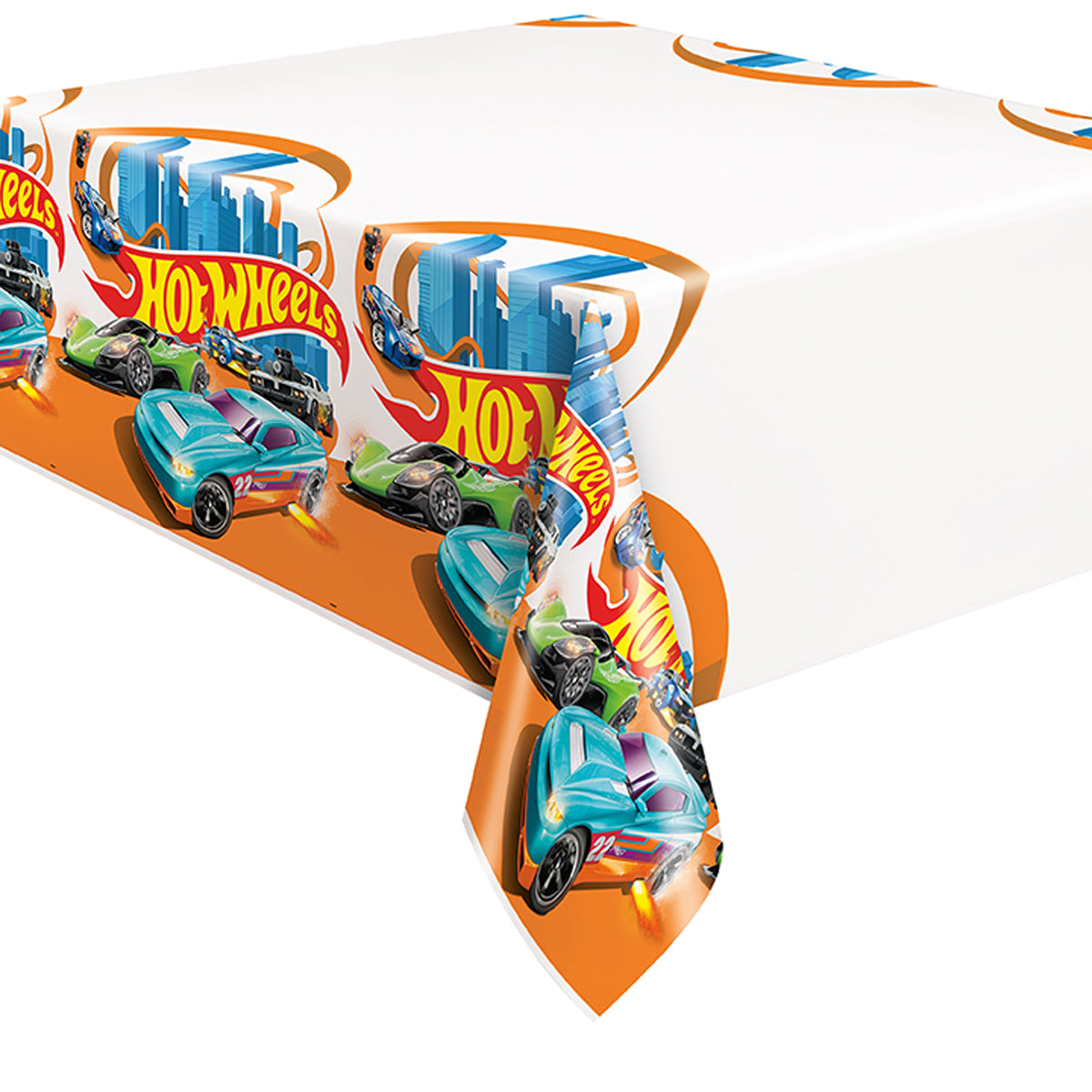 Hot Wheels Birthday Party Rectangular Plastic Table Cover, 54 x 84 Inches, 1 Count