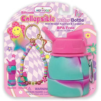 Bouteille d’eau pliable à fleurs rétro avec porte-clés et mousqueton, 500 ml, 1 unité
