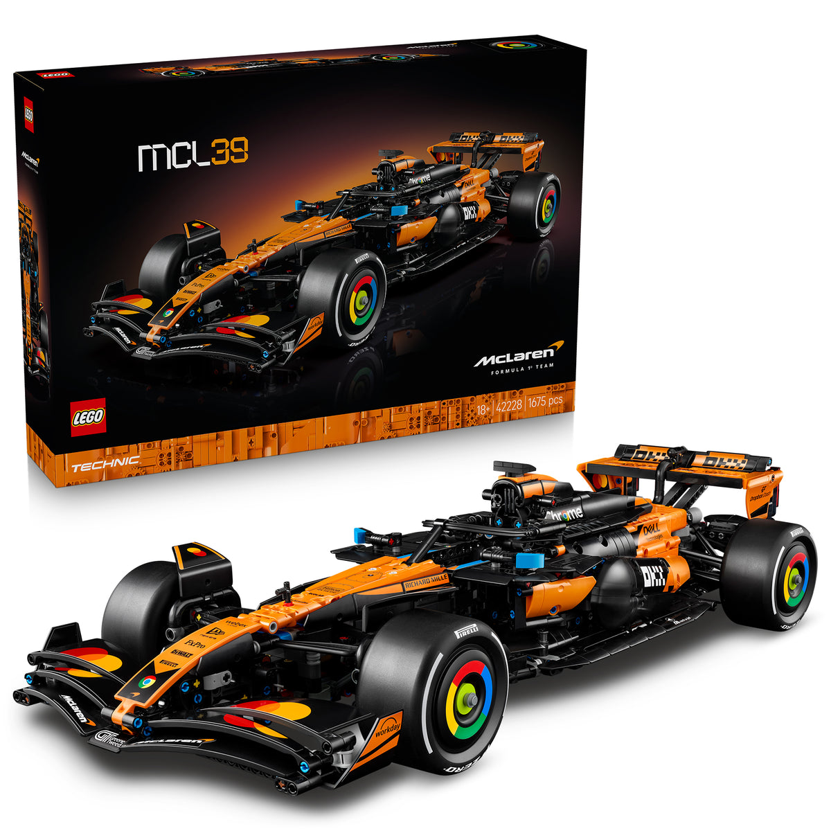 LEGO Technic McLaren MCL39 F1 Car, 42228, Ages 18+, 1675 Pieces