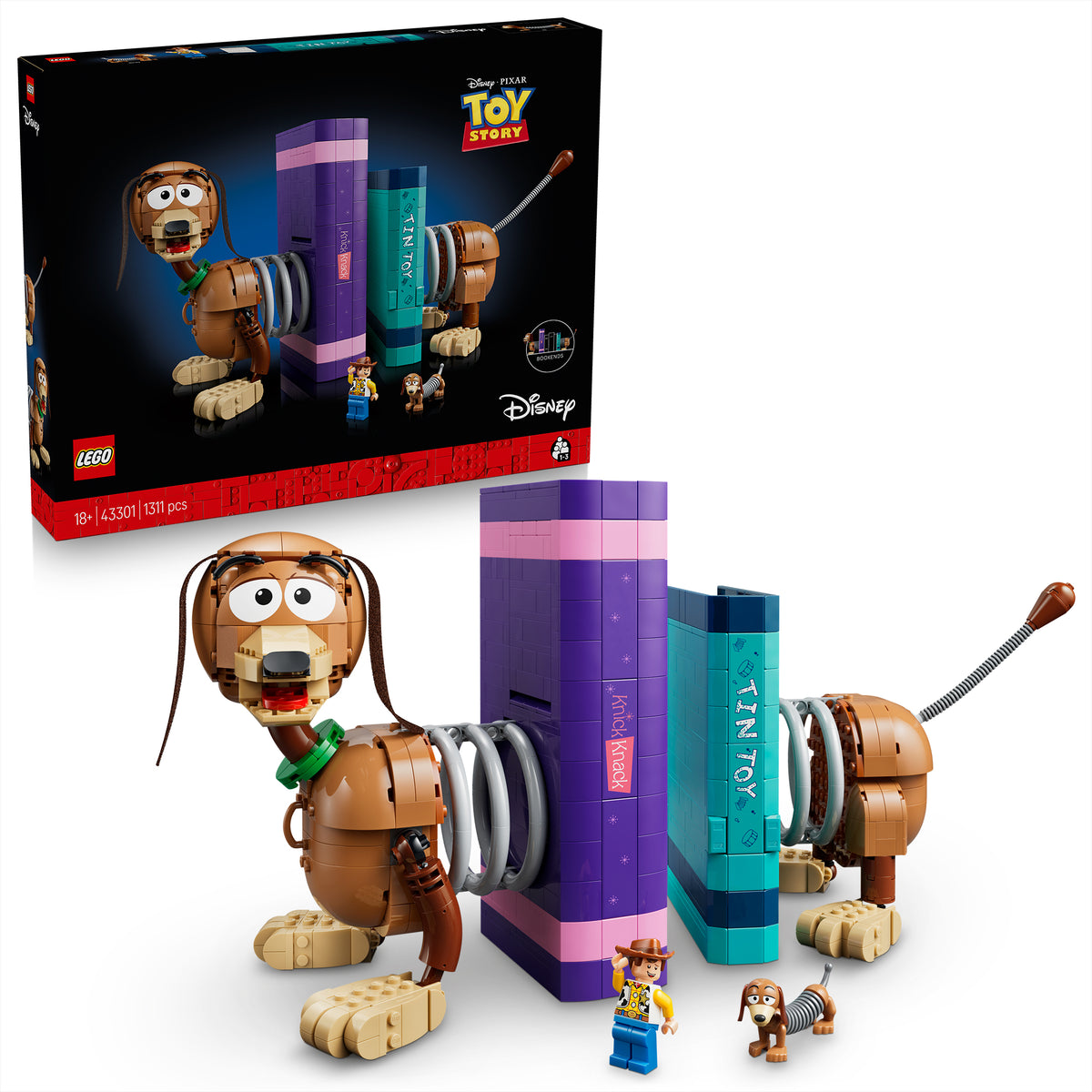 LEGO Disney Toy Story Slinky Dog Bookends, 43301, Ages 18+, 1311 Pieces