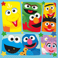 Sesame Street Birthday Party Small Beverage Napkins, 16 Count