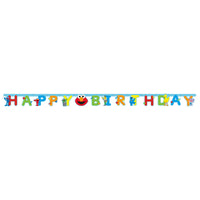 Bannière articulée de fête Rue Sésame "Happy Birthday", 1 unité